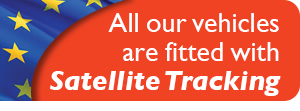 All our vehicles are fitted with satellite tracking